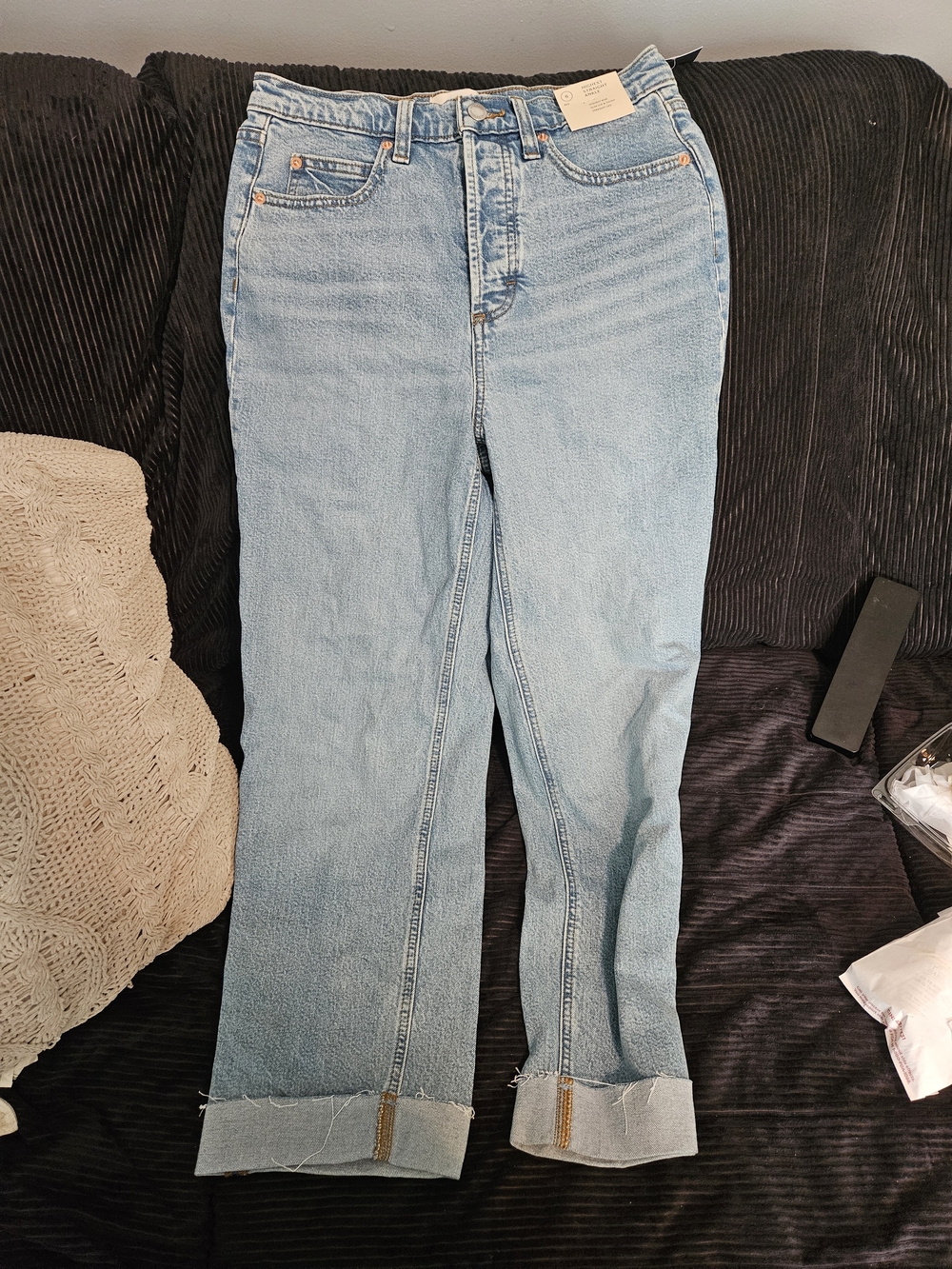 Universal Thread Light Wash High-Rise Straight Jeans